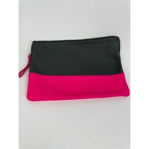 Gap Color Block Grey & Pink‎ Leather Clutch/ Evening Bag